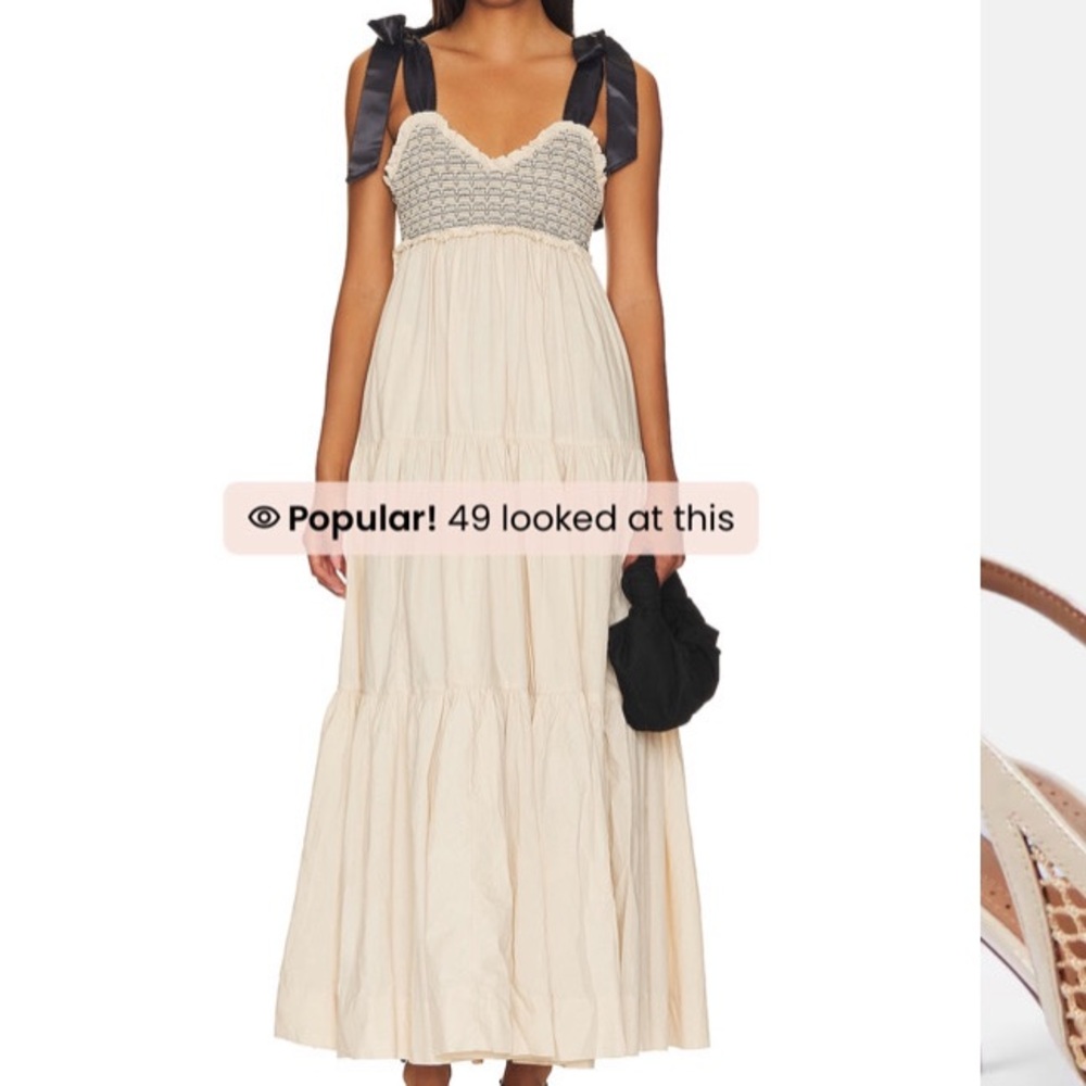 Free People Cream and Black Maxi Dress